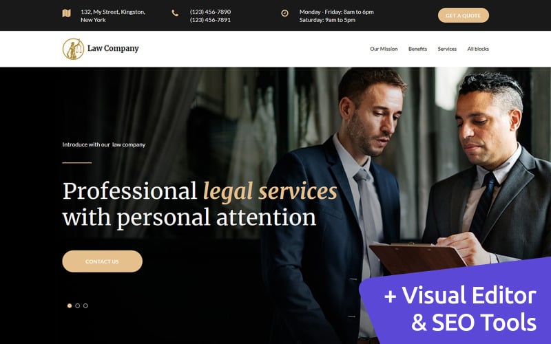 Law Company Landing Page Template