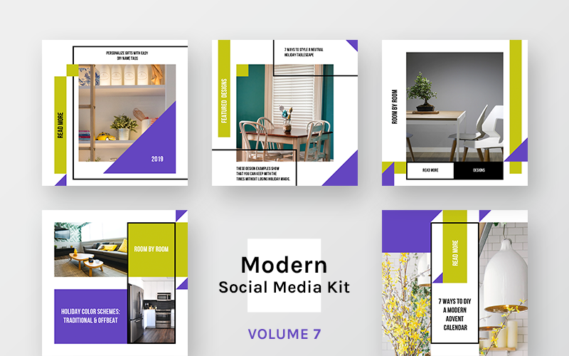 Download Шаблон для соцсетей "Modern  Kit (Vol. 7) Social Media Template" / Modern  Kit (Vol. 7) Social Media Template - Шаблон для соцсетей на тему графика social blog post hygge scandinavian trendy modern facebook instagram lifestyle visual quote media promotion stylish presentation minimal photography magazine template