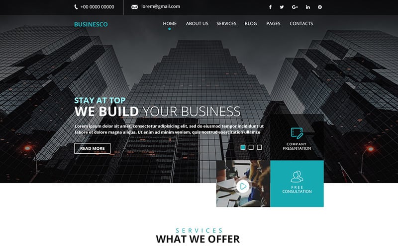 PSD шаблон Businesco