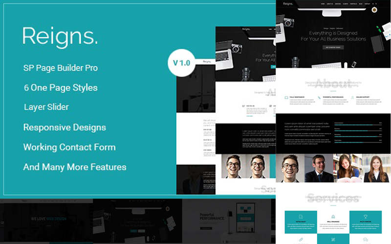 Reigns - Professional One Page Joomla 5 Mall