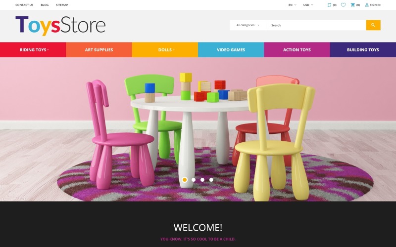 ToysStore - Kids Play Games Store Tema de PrestaShop de Bootstrap limpio