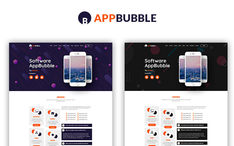 Download PSD шаблон "AppBubble PSD Template" / AppBubble PSD Template - PSD шаблон на тему компания по разработке по aplicaci&amp;atilde;&amp;sup3;n aterrizaje photoshop profesionales limpio dise&amp;atilde;&amp;plusmn;o html psd