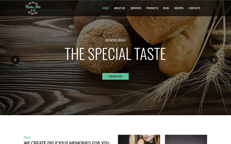 Download PSD шаблон "Bake Me 2.0 - Bakery PSD Template" / Bake Me 2.0 - Bakery PSD Template - PSD шаблон на тему хлебобулочные изделия bakery baking cake candy chocolate desert food pastry shop bakeshop cupcake ecommerce sweet psd photoshop theme template