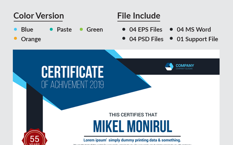 Download Шаблон сертификата "BDBL Company Certificate Template" / BDBL Company Certificate Template - Шаблон сертификата на тему графика achievement award background border certificate coupon diploma engraved engraving frame guilloche multipurpose pantone professional protected rosette secure security paper two