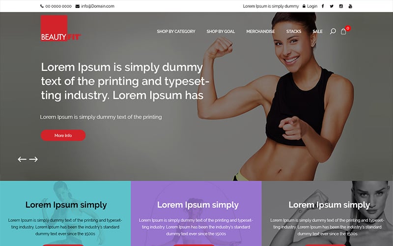 Download PSD шаблон "Beauty Fit - Ecommerce PSD Template" / Beauty Fit - Ecommerce PSD Template - PSD шаблон на тему красота beauty store fitness template theme psd photoshop