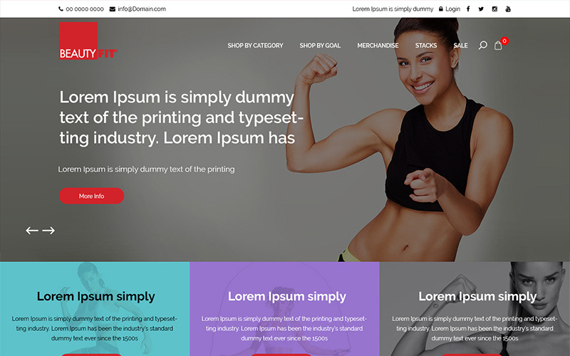 Beauty Fit - modelo PSD de comércio eletrônico