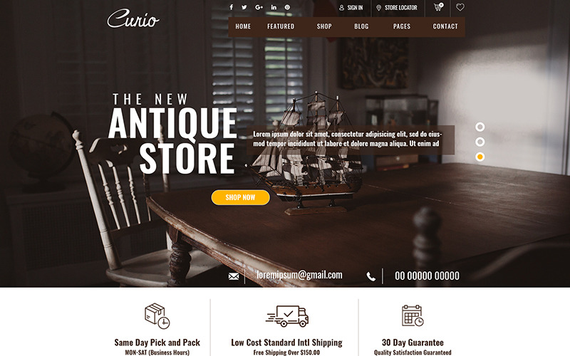 Curio - Template PSD antigo