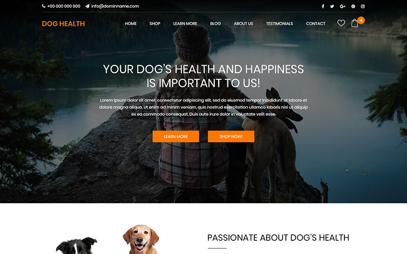 Download PSD шаблон "Dog Health - Multipurpose Animal Care PSD Template" / Dog Health - Multipurpose Animal Care PSD Template - PSD шаблон на тему графика animal dog theme template psd photoshop