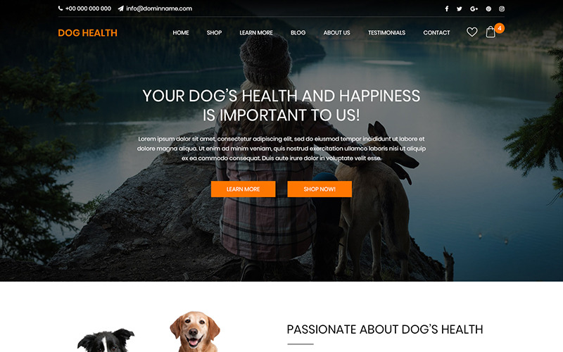 Dog Health - Multipurpose Animal Care PSD Template
