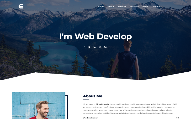 Edrea - Шаблон персонального портфоліо Joomla 5