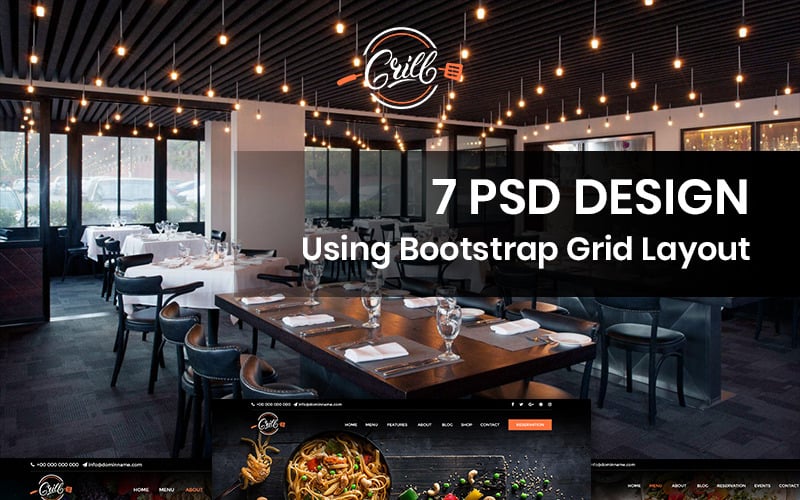 Grill - Plantilla PSD de restaurante