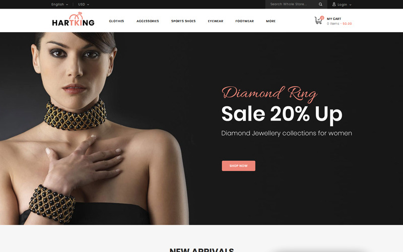 ювелирный магазин prestashop тема