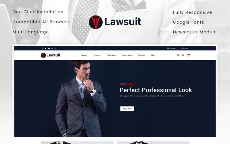 шаблон магазина костюмов opencart