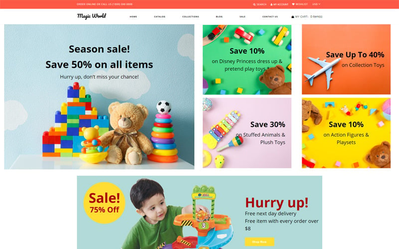 Magic World - Toys Store Clean Shopify Teması