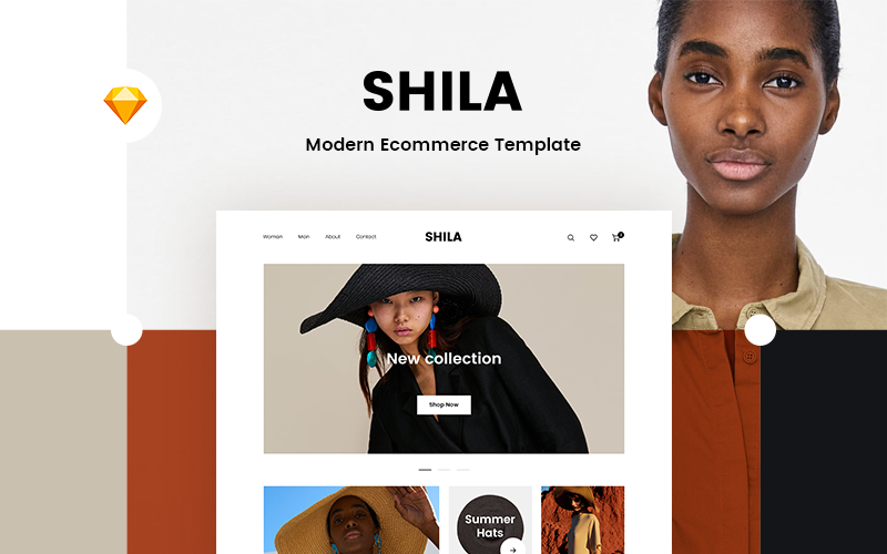 Modello di schizzo di e-commerce Shila