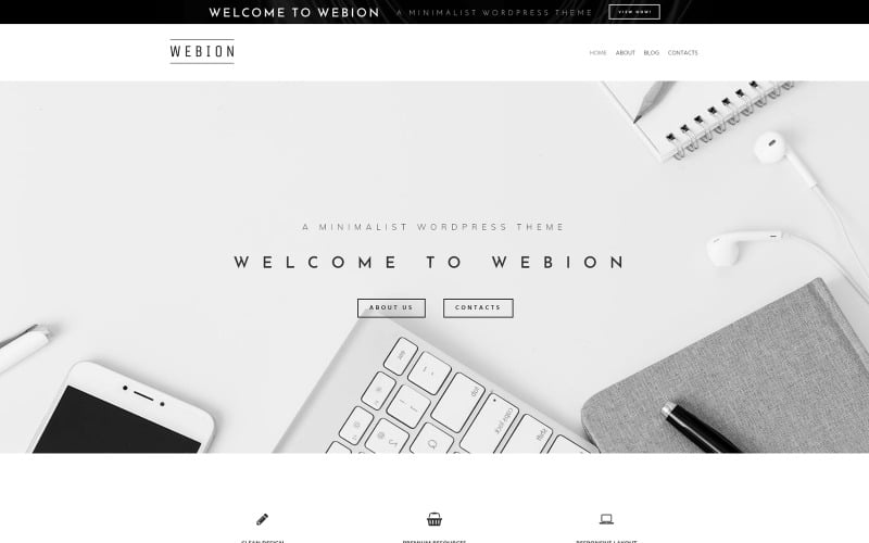 Webion lite — uniwersalny motyw WordPress Minimal Elementor