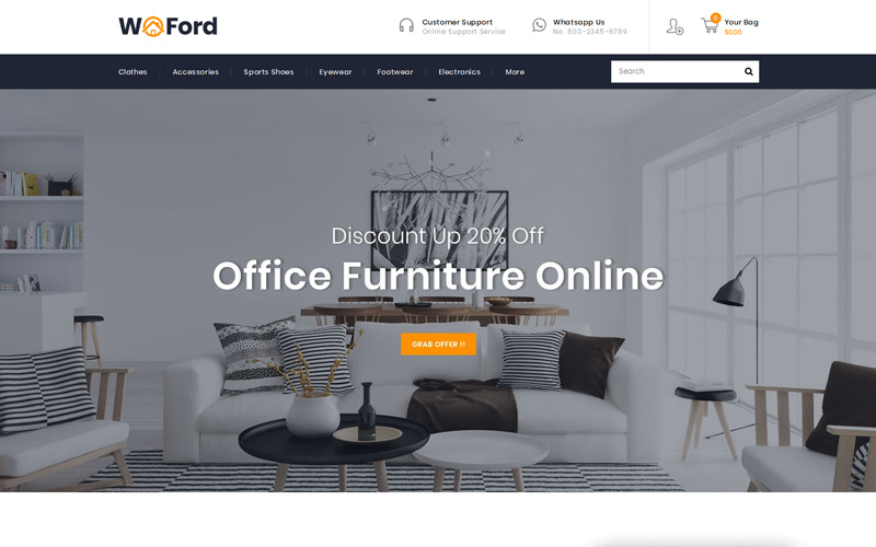 тема магазина мебели и декора prestashop