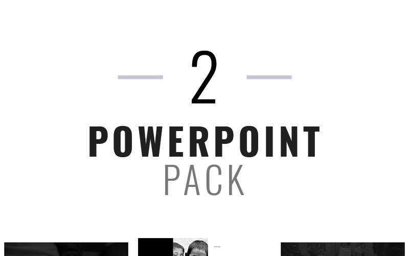Black White Presentation Pack PowerPoint template