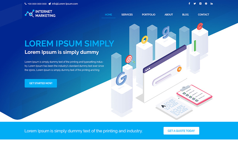 Internetový marketing - šablona PSD pro internetový marketing