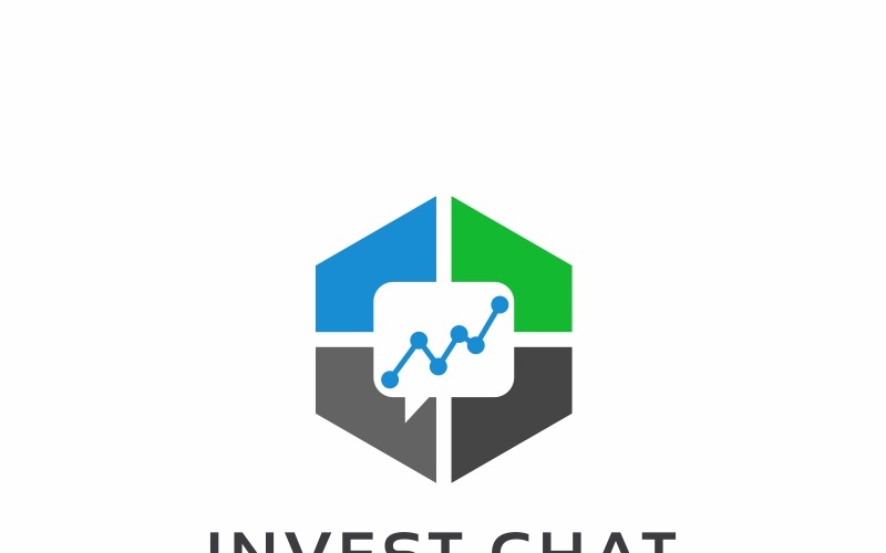 Download Шаблон логотипа "Invest Chat Logo Logo Template" / Invest Chat Logo Logo Template - Шаблон логотипа на тему графика agency arrow brokerage business chart chat company consult consultant consulting finance firm forex graph invest investment logo template office rise