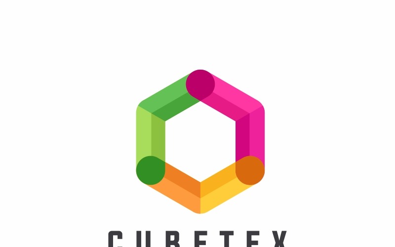 Modèle de logo Cubetex Hexagon