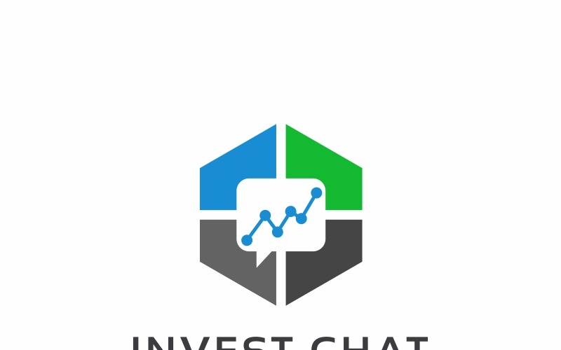 Modèle de logo de logo Invest Chat