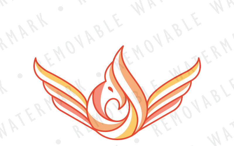 Modèle de logo Phoenix Flame
