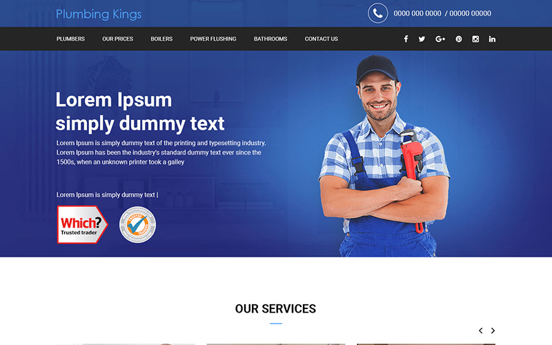 Download PSD шаблон "Plumbing Kings - Plumbing Services PSD Template" / Plumbing Kings - Plumbing Services PSD Template - PSD шаблон на тему графика plumber plumbers plumbing services architect builder carpenter handyman carpentry cleaners electrician mechanic repair rendering painter hvac psd photoshop template theme