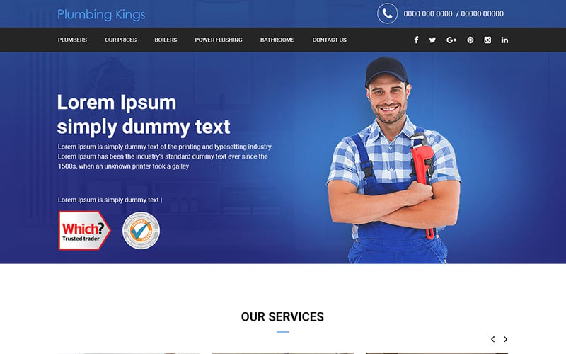 Plumbing Kings - Plumbing Services PSD Template