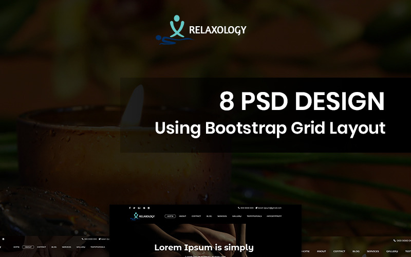 Download PSD шаблон "Relaxology - Message Therapy PSD Template" / Relaxology - Message Therapy PSD Template - PSD шаблон на тему графика message theme template psd photoshop therapy