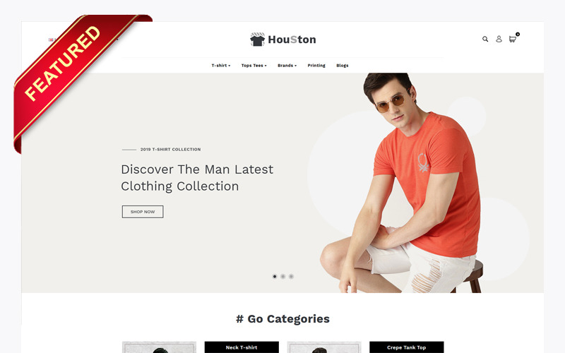 Шаблон OpenCart магазина футболок Houston