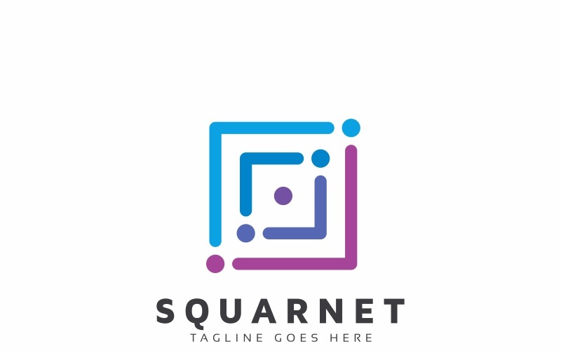 Download Шаблон логотипа "Squarnet Logo Template" / Squarnet Logo Template - Шаблон логотипа на тему графика abstract business communication connect corporate diamond dot finance logo modern network square success world
