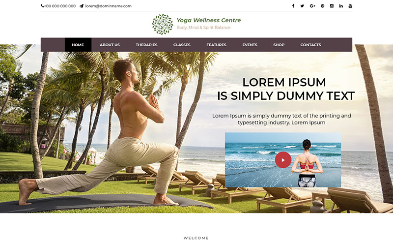 Yoga Sağlık Merkezi PSD Şablonu