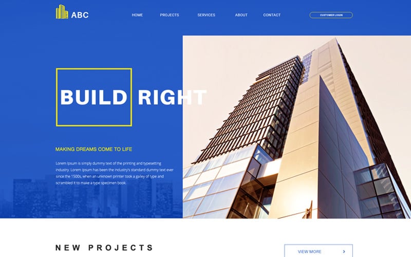 ABC - One Page Builders PSD Template
