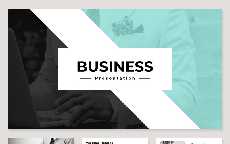 Clean Business Presentation Pack PowerPoint template