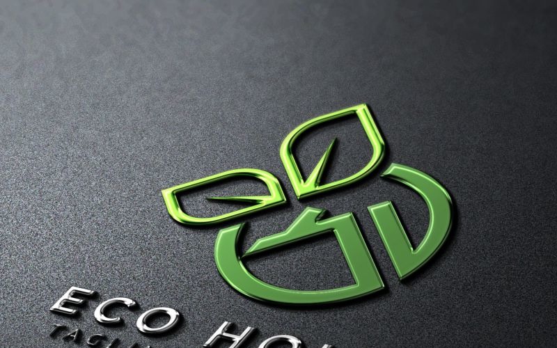 Download Шаблон логотипа "Eco House Logo Template" / Eco House Logo Template - Шаблон логотипа на тему графика brand branding business colorful company creative creativity design different eco ecological green home house identity insurance logo logotype natural nature