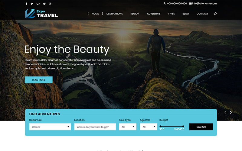 Expo Travel - Travel Szablon PSD
