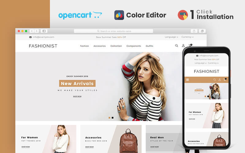 шаблон opencart fashionist fashion store