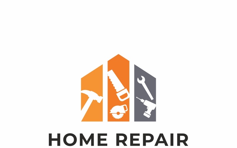 Download Шаблон логотипа "Home Repair Logo Template" / Home Repair Logo Template - Шаблон логотипа на тему графика build builder building camp city company construction corporate fix home repair homes house logo template professional property real estate vector