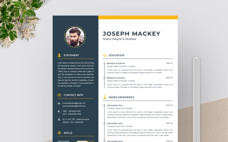 Mackey Resume Template #80079 - TemplateMonster