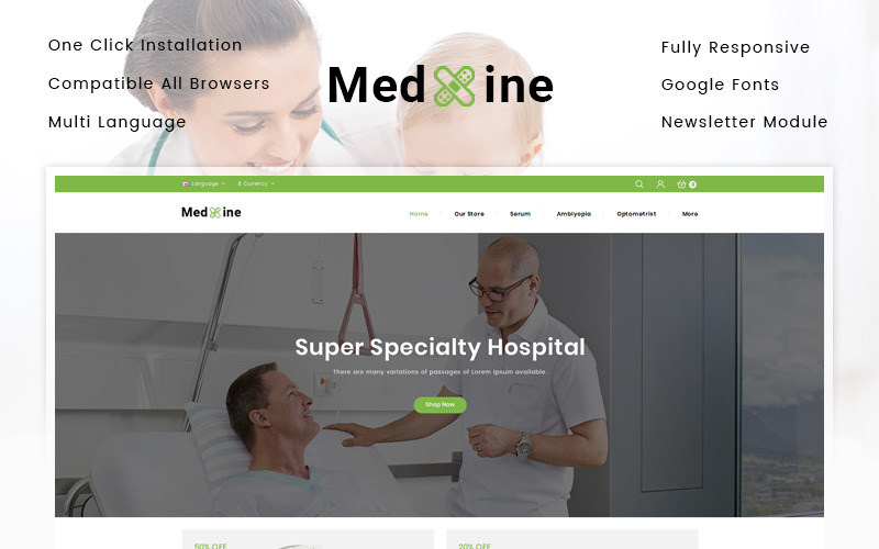 шаблон opencart магазина лекарств