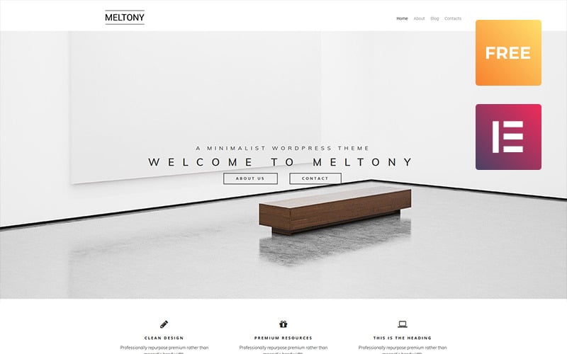 Meltony lite - Minimaal multifunctioneel WordPress Elementor-thema