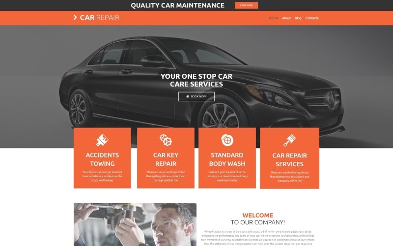 Motyw WordPress na naprawę samochodów