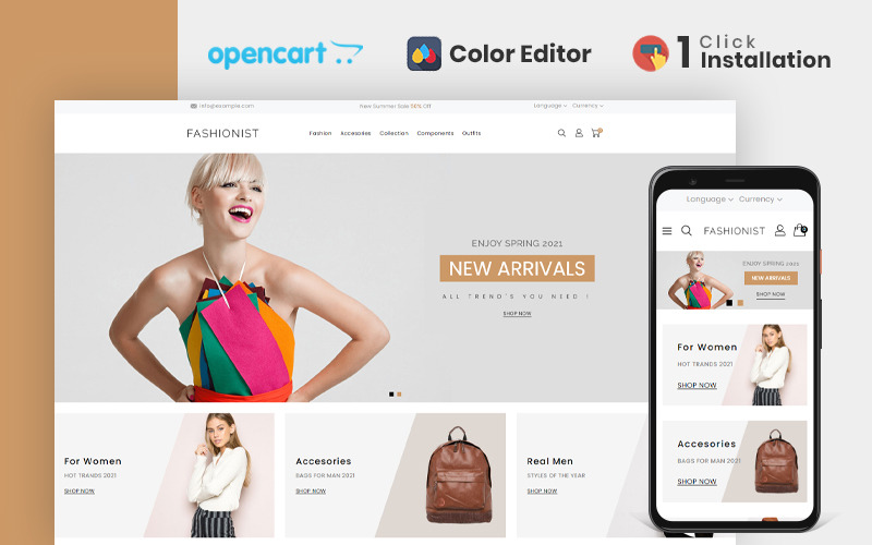 Plantilla OpenCart para tienda de moda fashionista