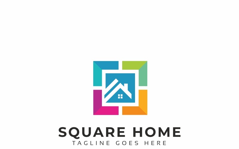 Шаблон логотипа квадратный дом