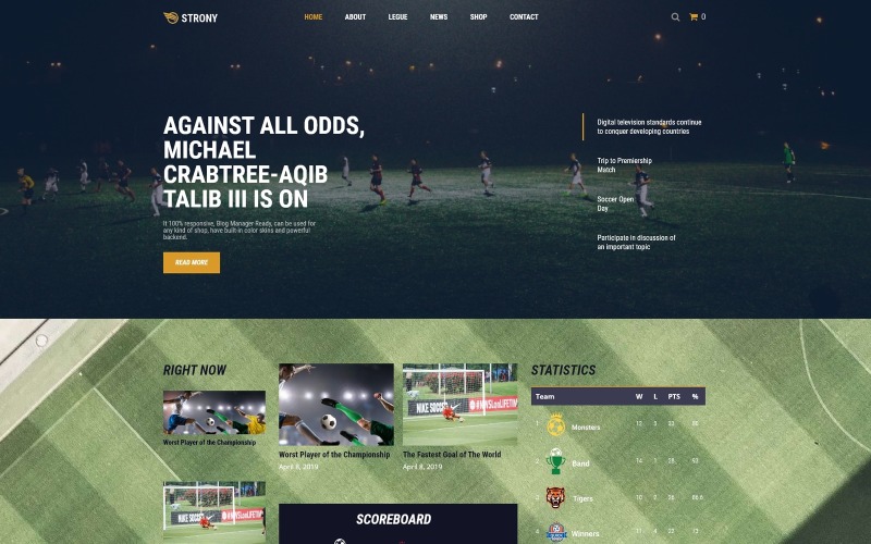 Strony - Sport klasszikus WordPress Elementor téma