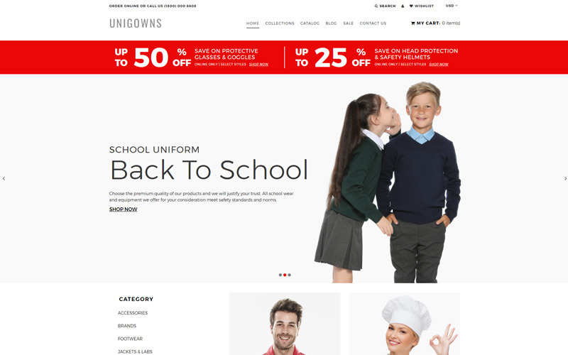 Unigowns - Tema Uniform Store Clean Shopify