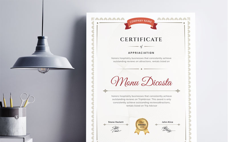 Download Шаблон сертификата "Word Certificate Template" / Word Certificate Template - Шаблон сертификата на тему графика certificate,template,clean,creative,modern,company,word,photoshop,letter,professional,achievement,awarded,business,decorative,diploma,exclusive,graduation,letterhead,ornaments
