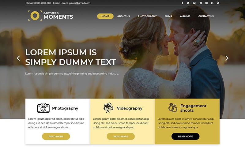 Captured Moments- Photography Studio PSD Template
