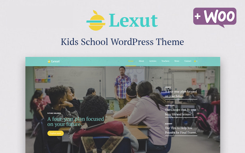Lexut - Oktatás és kereskedelem Modern WordPress Elementor téma